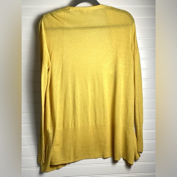 Boden Silk& Linen Mustard Yellow Open Cardigan Pockets Size6 - Picture 5 of 7